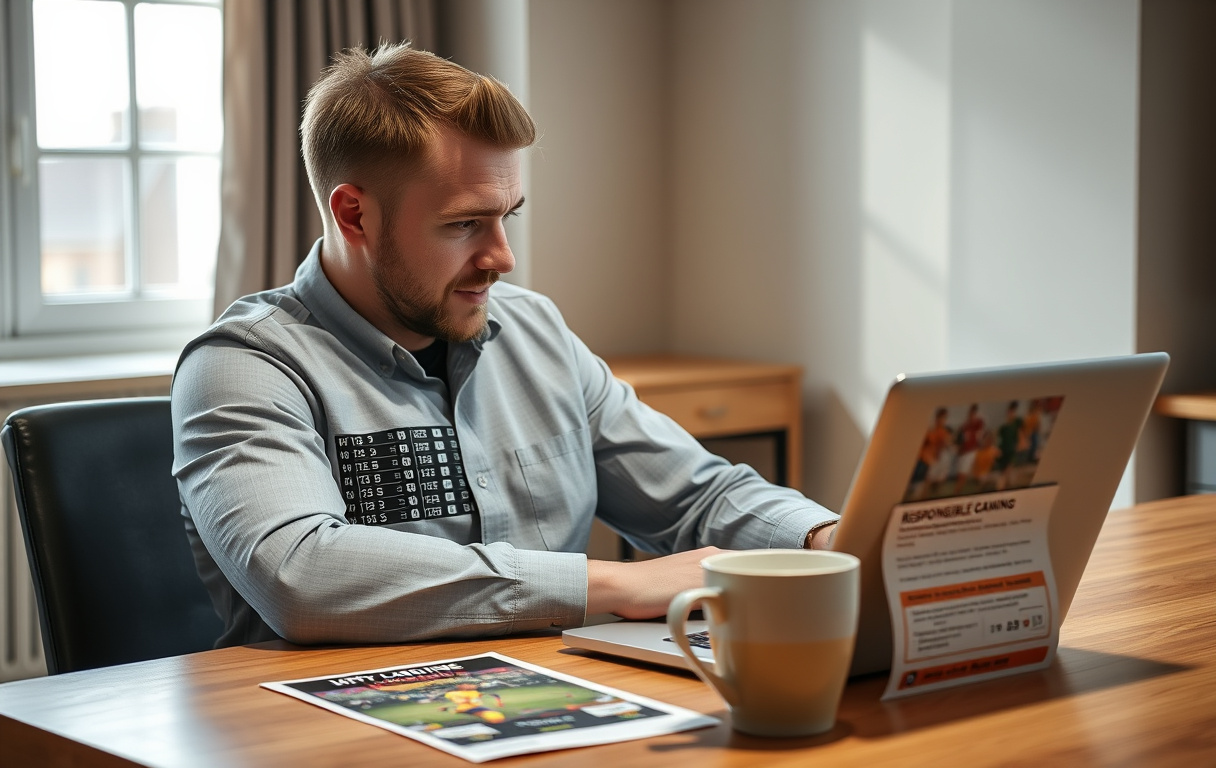 Norsk spiller som sammenligner fotball odds på laptop
