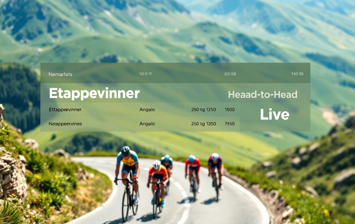 Syklister i en fjell etappe med informasjon om bettingmarkeder
